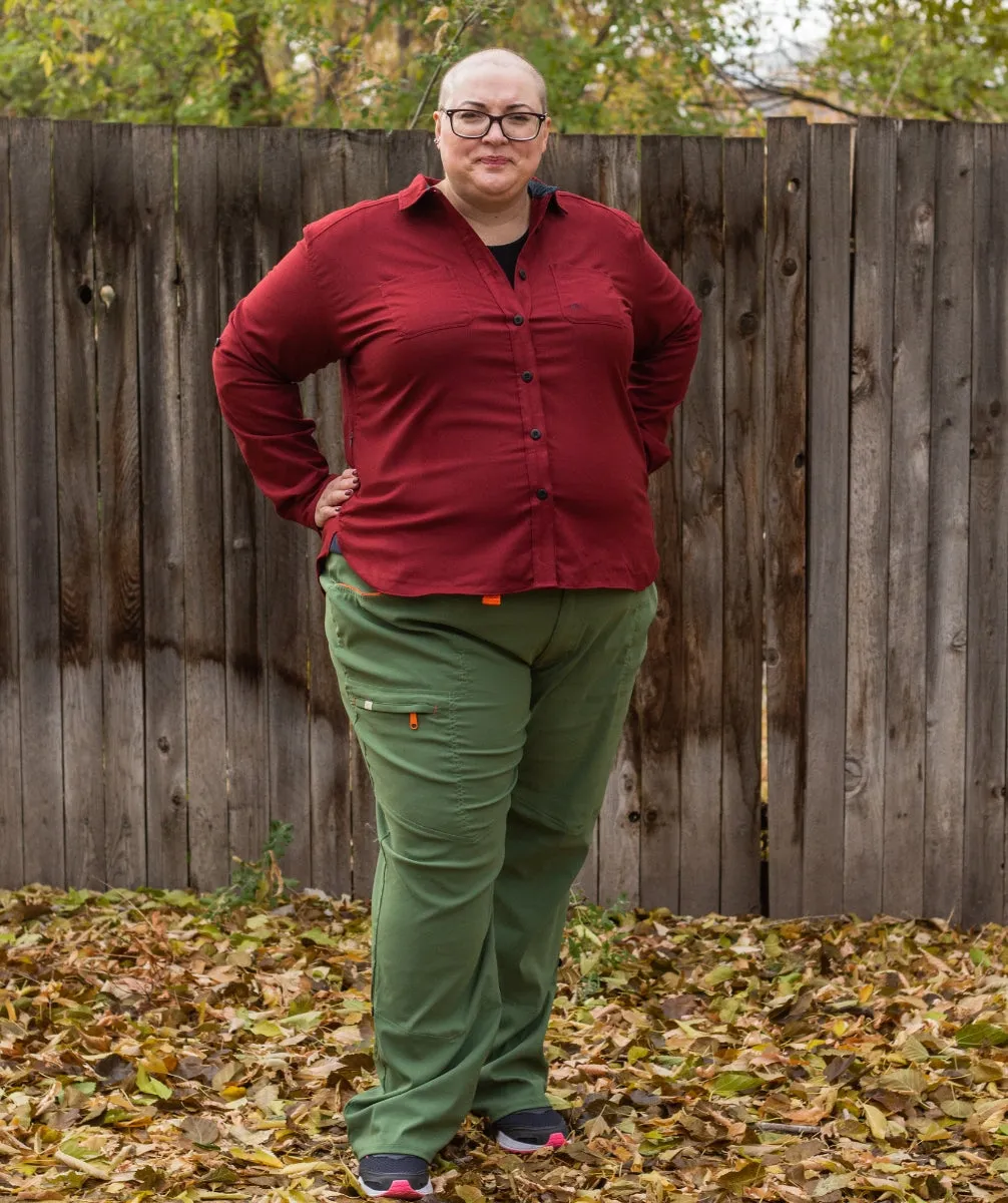 Alpine Parrot Bristlecone Flannel Womens Shirt Dessert Red Plus Sizes 1-4