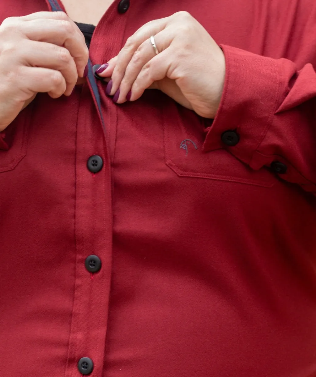 Alpine Parrot Bristlecone Flannel Womens Shirt Dessert Red Plus Sizes 1-4