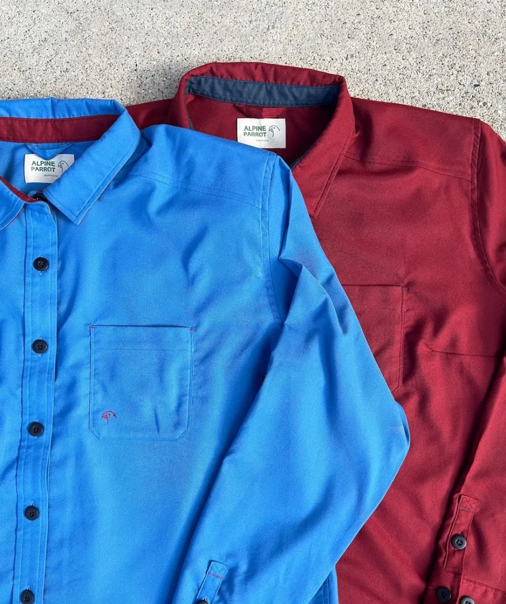 Alpine Parrot Bristlecone Flannel Womens Shirt Geyser Blue Plus Sizes 1-4