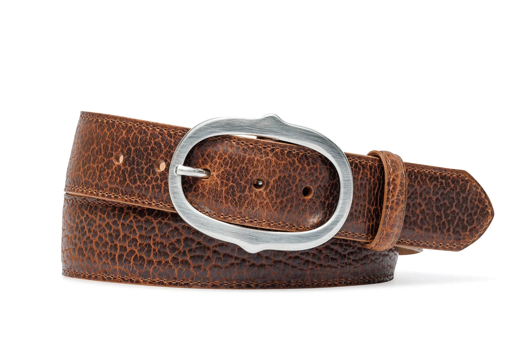 American Bison Belt with Antique Silver Buckle