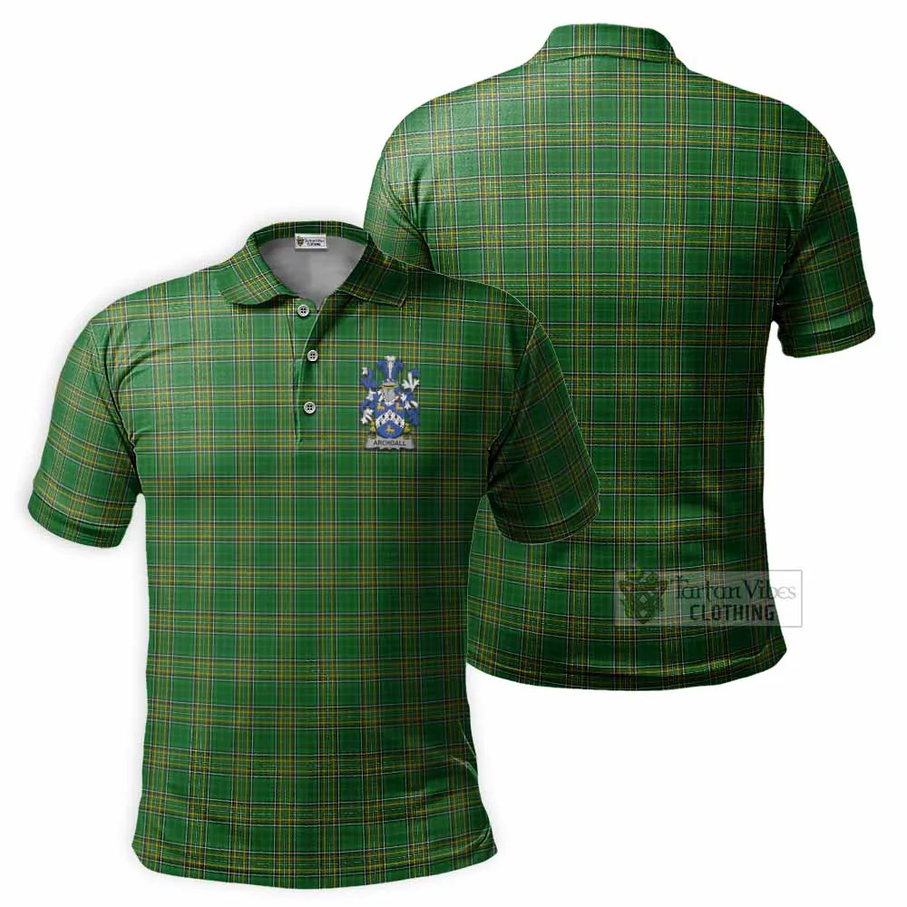 Archdall Irish Clan Tartan Men's Polo Shirt with Coat of Arms