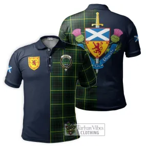 Arthur Modern Tartan Polo Shirt Alba with Scottish Lion Royal Arm Half Style