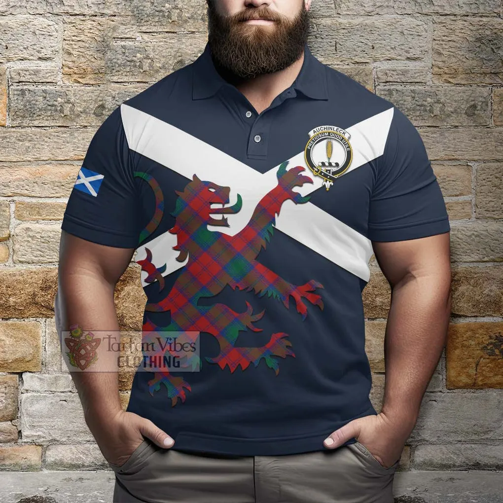 Auchinleck (Affleck) Tartan Lion Rampant Polo Shirt Proudly Display Your Heritage with Alba Gu Brath and Clan Name