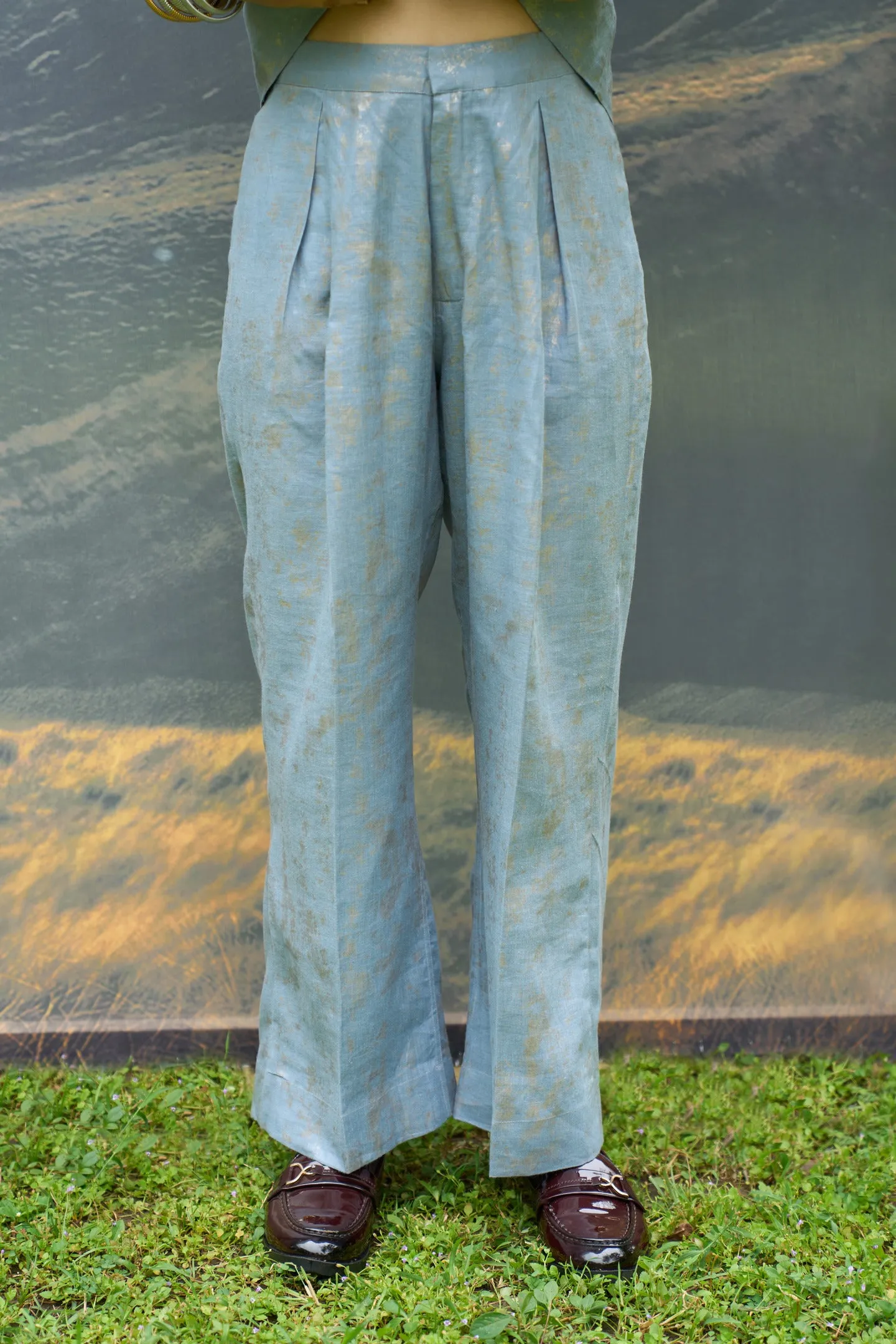 Azure Vest & Flared Pants Set