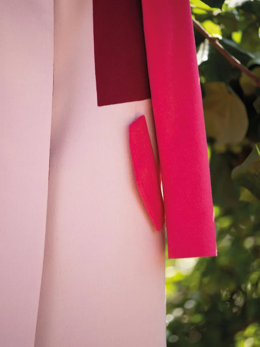 Baby Alpaca Pink Color Block Alice Coat
