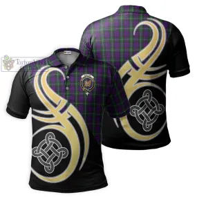 Baillie Highland Society Tartan Polo Shirt with Family Crest and Celtic Symbol Style