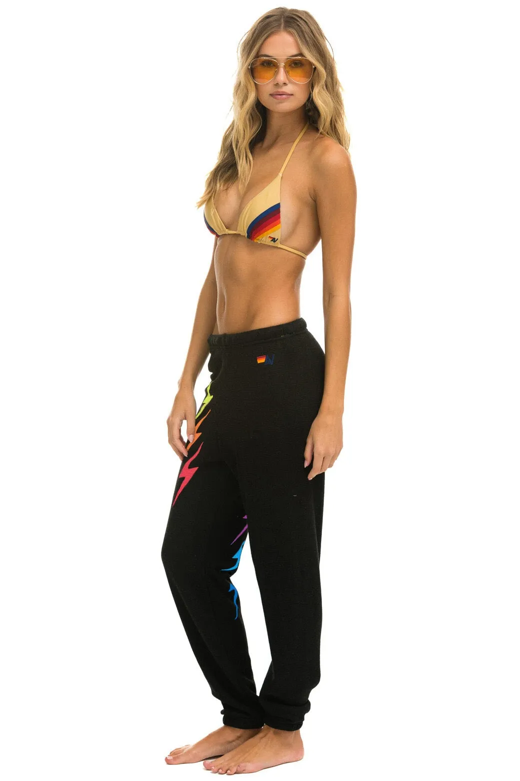 BOLT GRADIENT SWEATPANTS - BLACK // RAINBOW