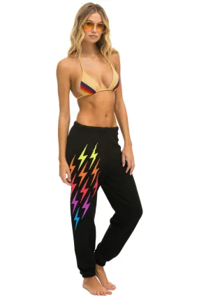 BOLT GRADIENT SWEATPANTS - BLACK // RAINBOW