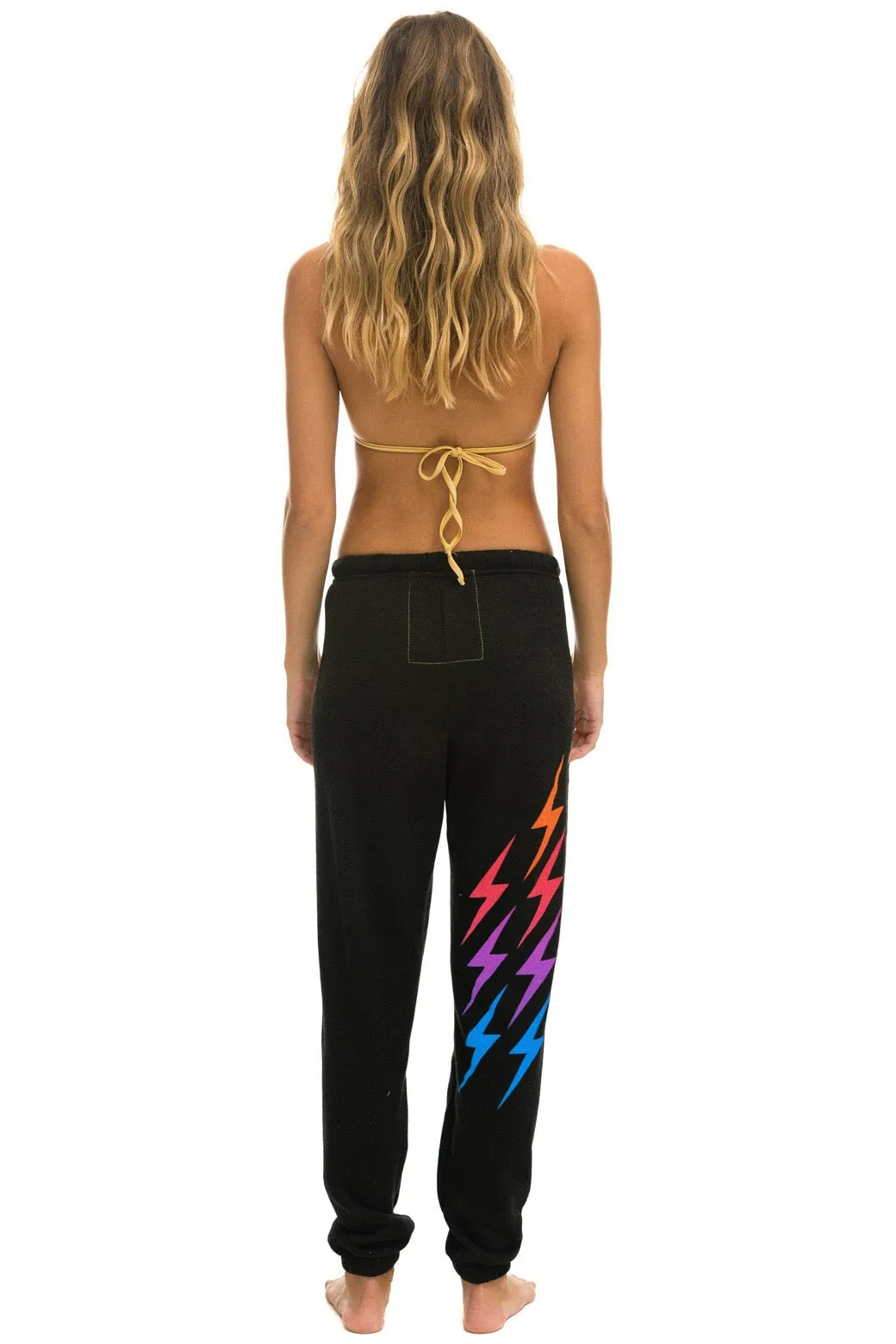 BOLT GRADIENT SWEATPANTS - BLACK // RAINBOW