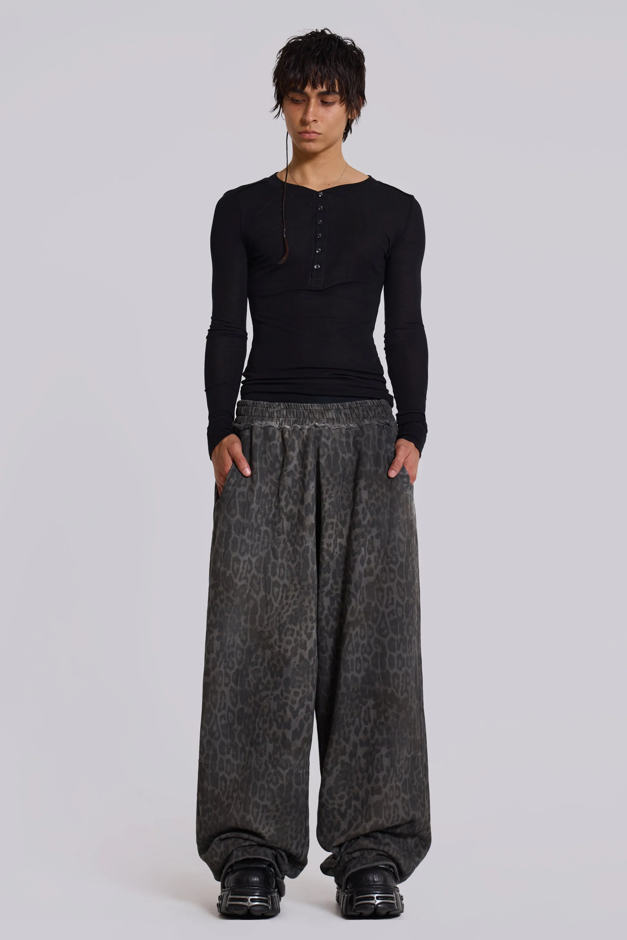 Charcoal Leopard Monster Joggers