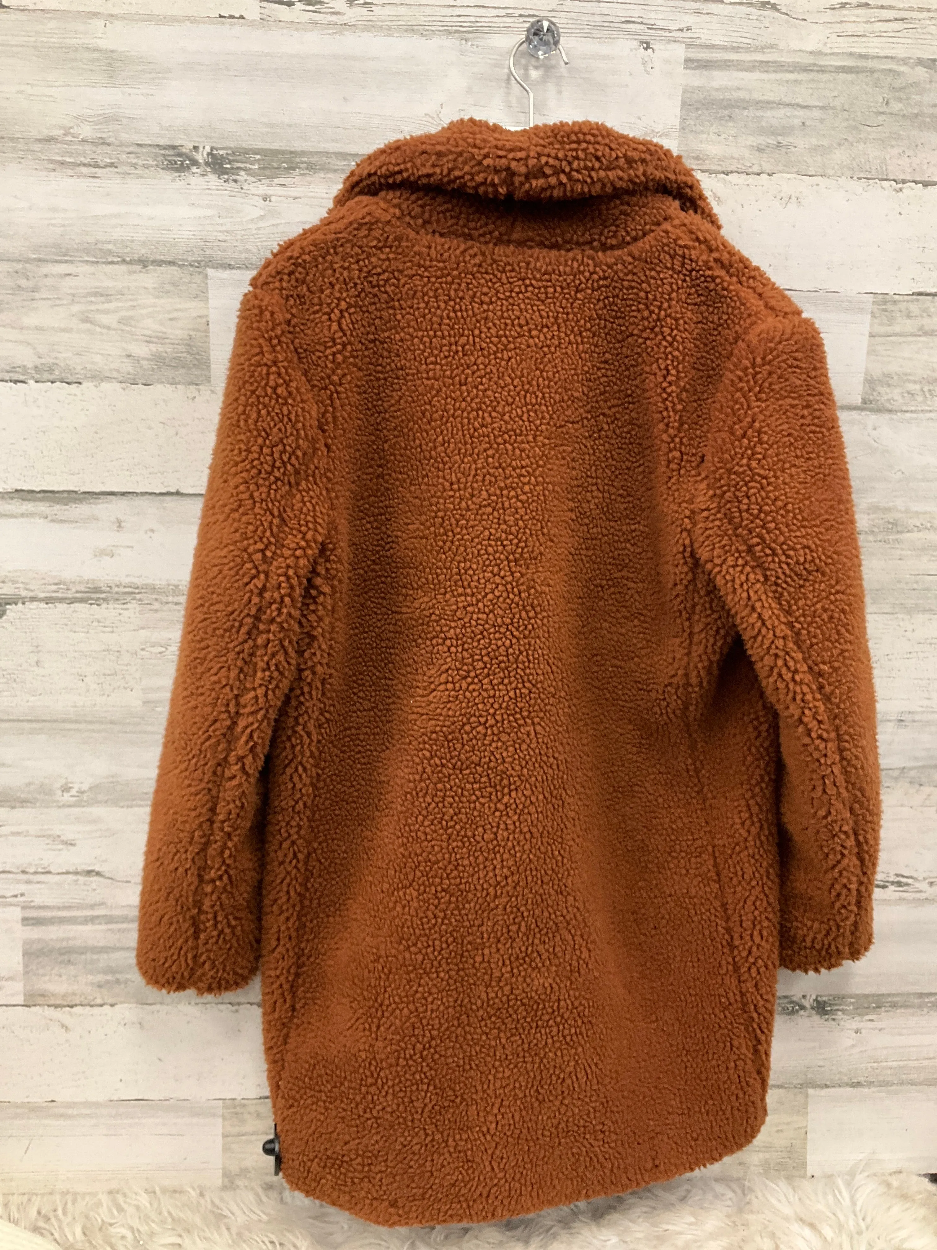 Coat Faux Fur & Sherpa By Band Of Gypsies In Orange, Size: L
