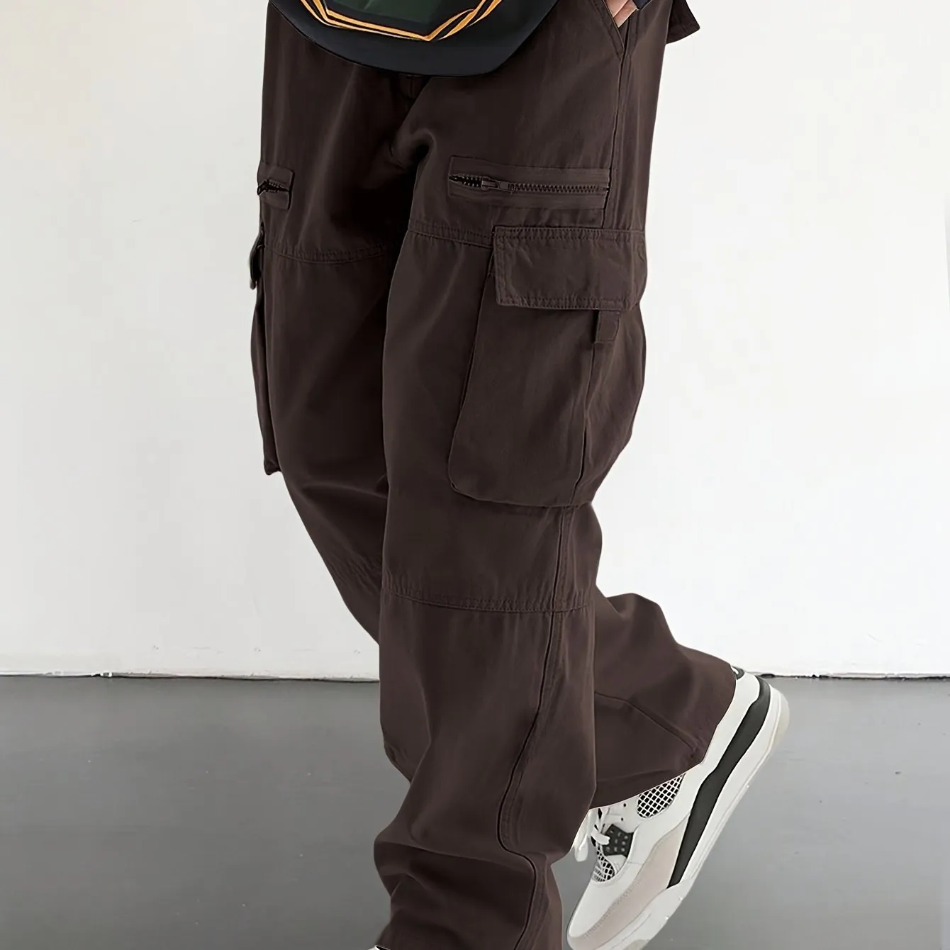 Comfortable Relaxed Fit Men's Casual Drawstring Overalls - Multi-Pocket Design with Stylish Flap Pockets, Perfect for Outdoor Activities and Daily Wear - Soft, Breathable, and Fashionable
