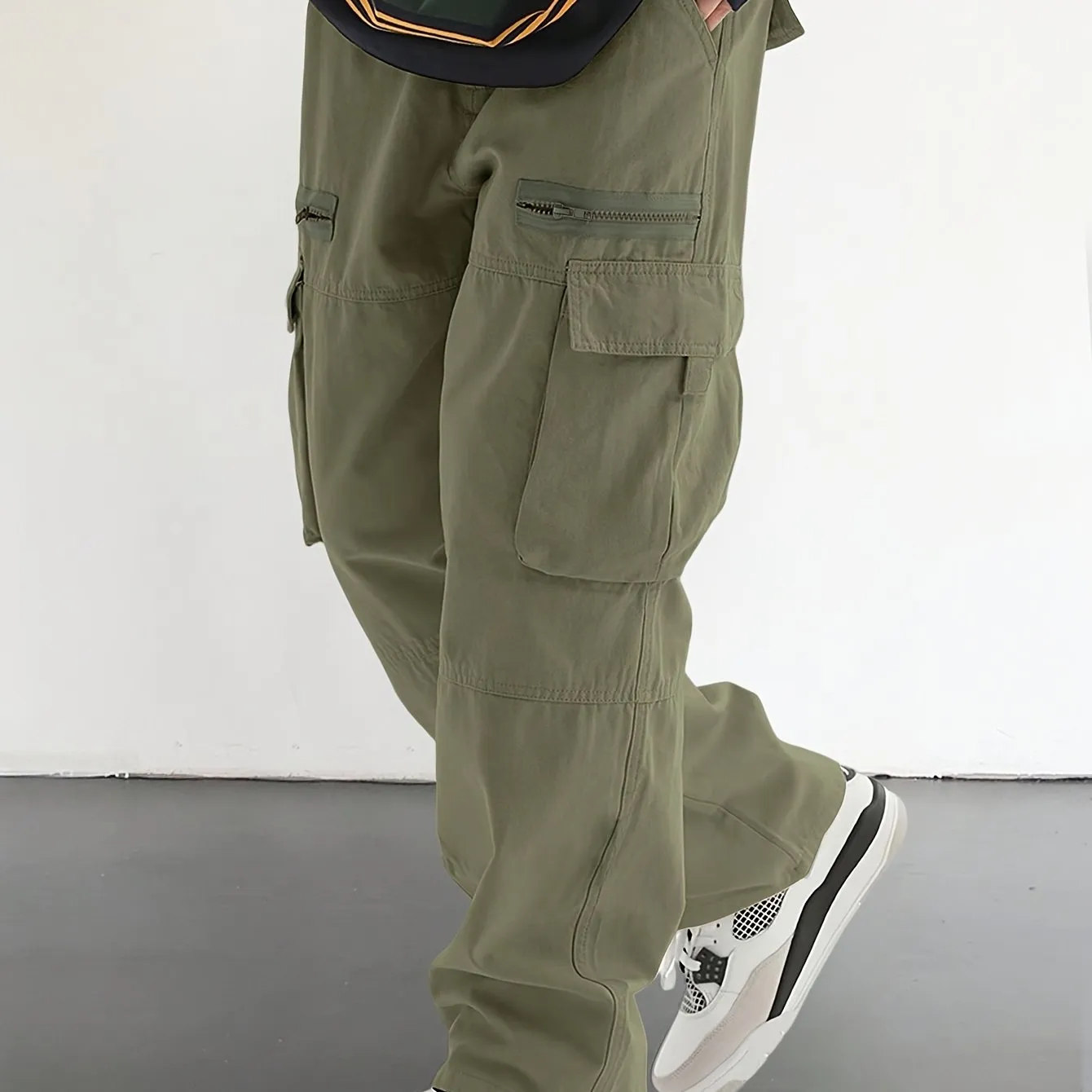 Comfortable Relaxed Fit Men's Casual Drawstring Overalls - Multi-Pocket Design with Stylish Flap Pockets, Perfect for Outdoor Activities and Daily Wear - Soft, Breathable, and Fashionable