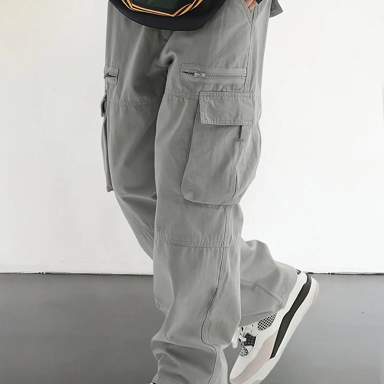 Comfortable Relaxed Fit Men's Casual Drawstring Overalls - Multi-Pocket Design with Stylish Flap Pockets, Perfect for Outdoor Activities and Daily Wear - Soft, Breathable, and Fashionable