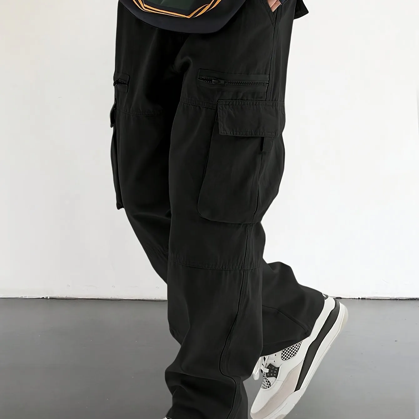 Comfortable Relaxed Fit Men's Casual Drawstring Overalls - Multi-Pocket Design with Stylish Flap Pockets, Perfect for Outdoor Activities and Daily Wear - Soft, Breathable, and Fashionable