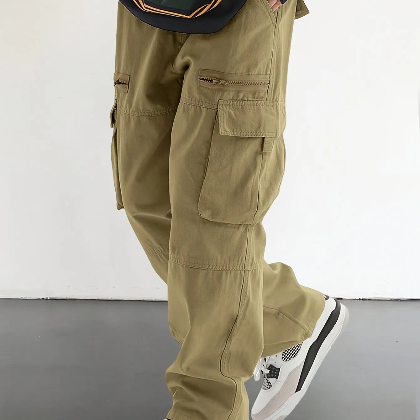 Comfortable Relaxed Fit Men's Casual Drawstring Overalls - Multi-Pocket Design with Stylish Flap Pockets, Perfect for Outdoor Activities and Daily Wear - Soft, Breathable, and Fashionable
