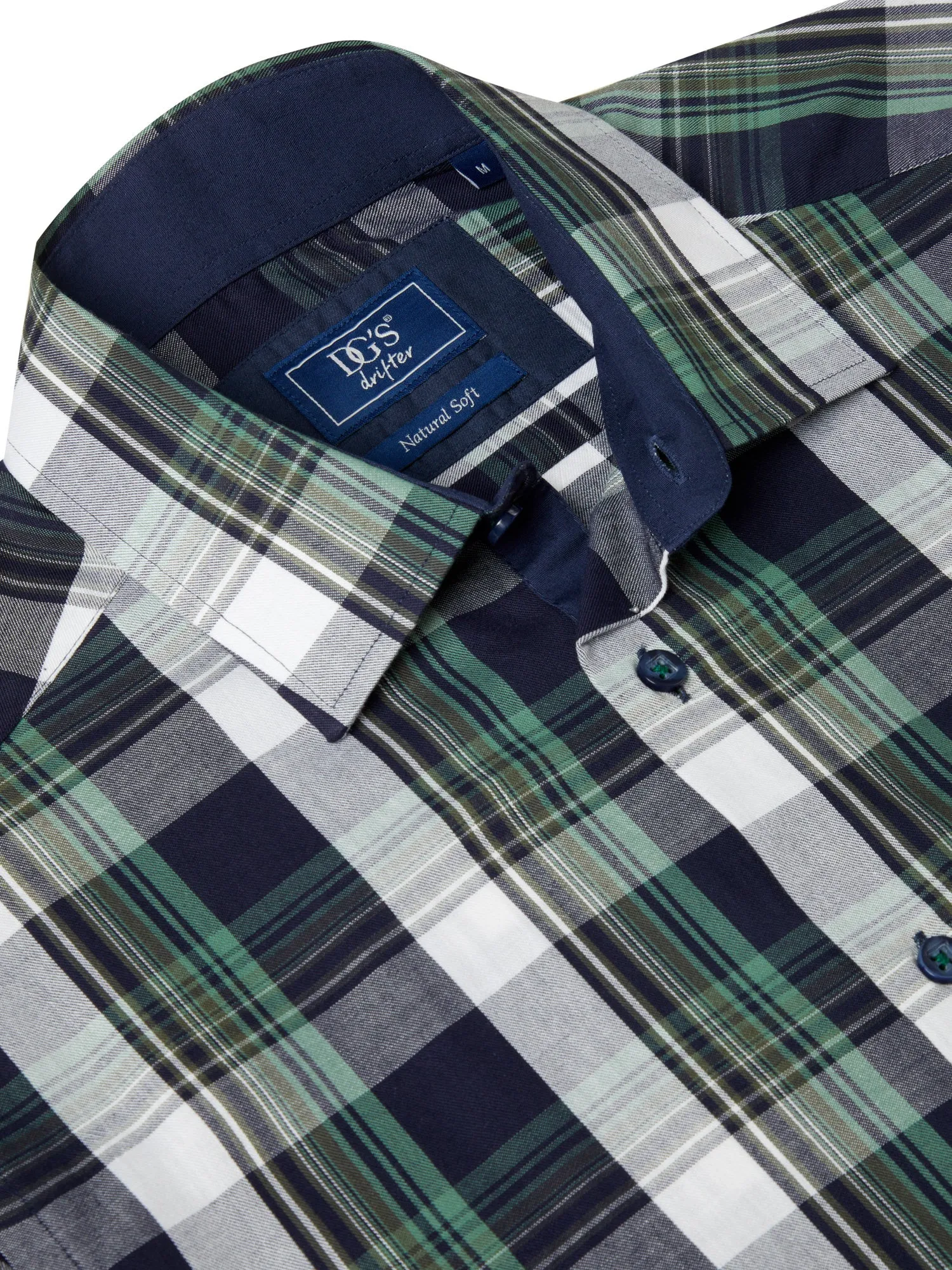 Daniel Grahame Checkered Long Sleeve Casual Shirt - Navy/Green