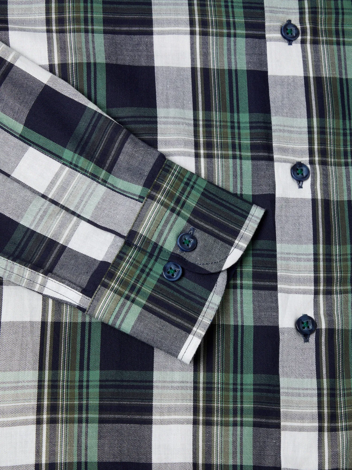 Daniel Grahame Checkered Long Sleeve Casual Shirt - Navy/Green