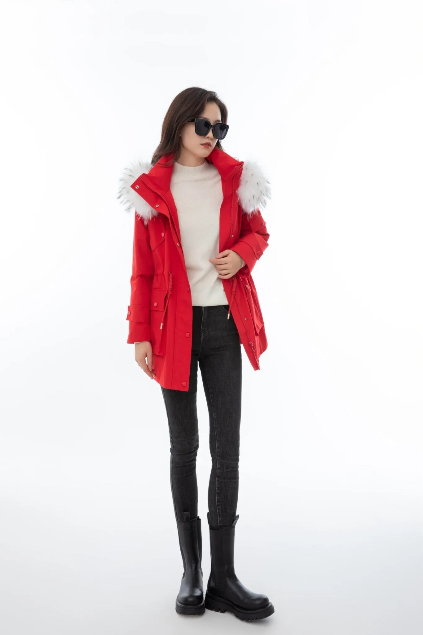 Garnet Parka Down Jacket with Fur Collar