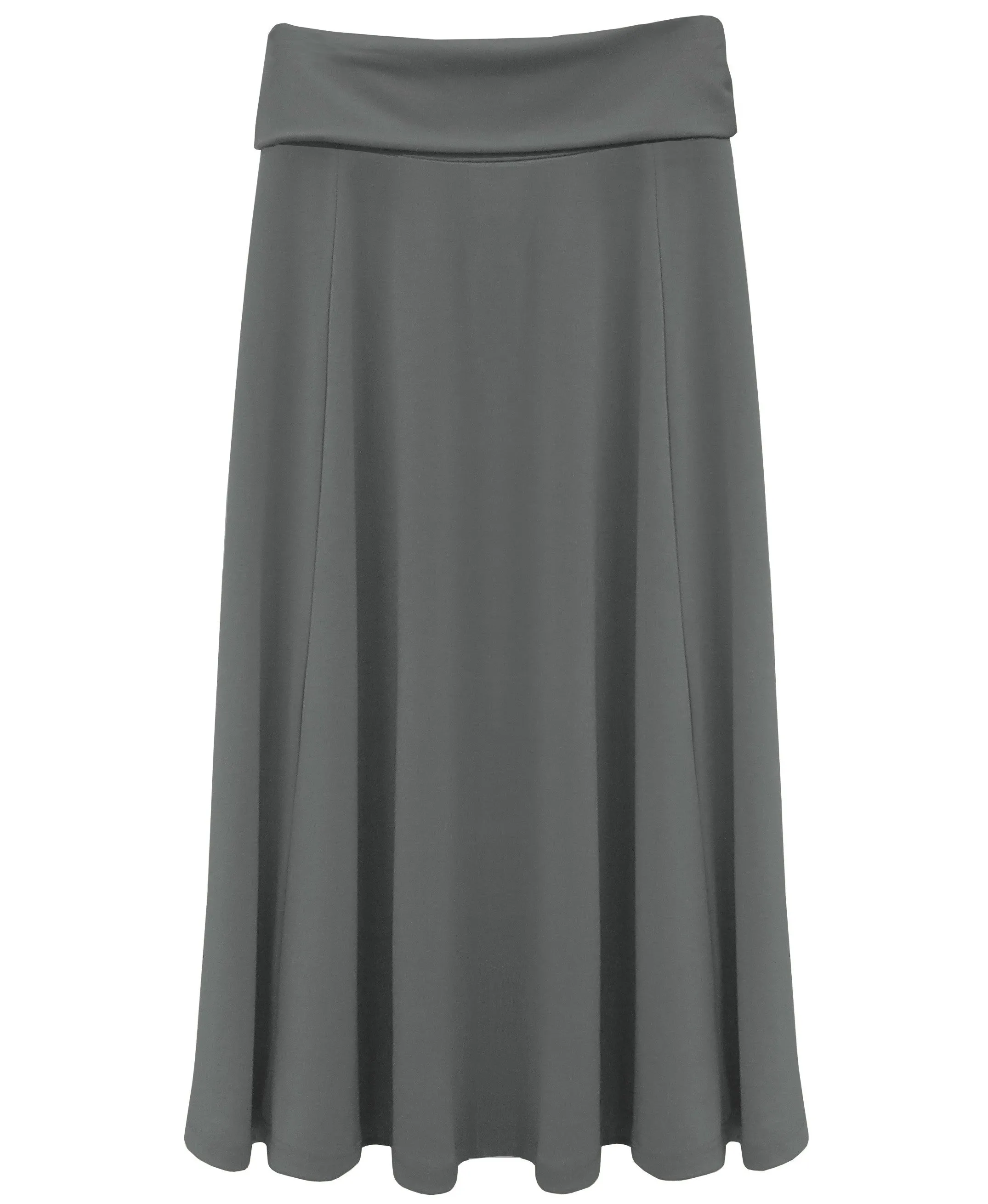Girl's Fold Over Waist Stretch Knit Long Skirt