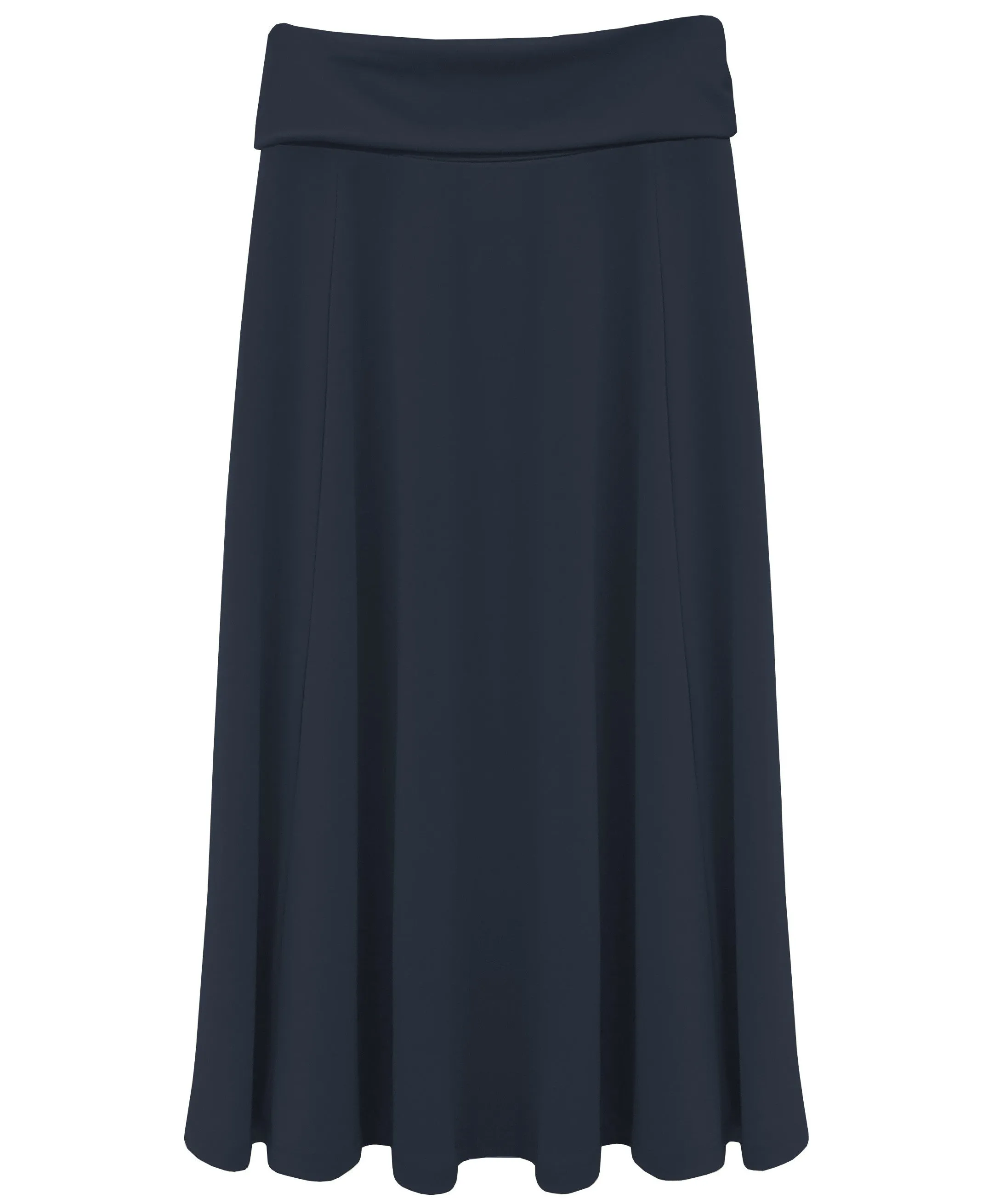 Girl's Fold Over Waist Stretch Knit Long Skirt