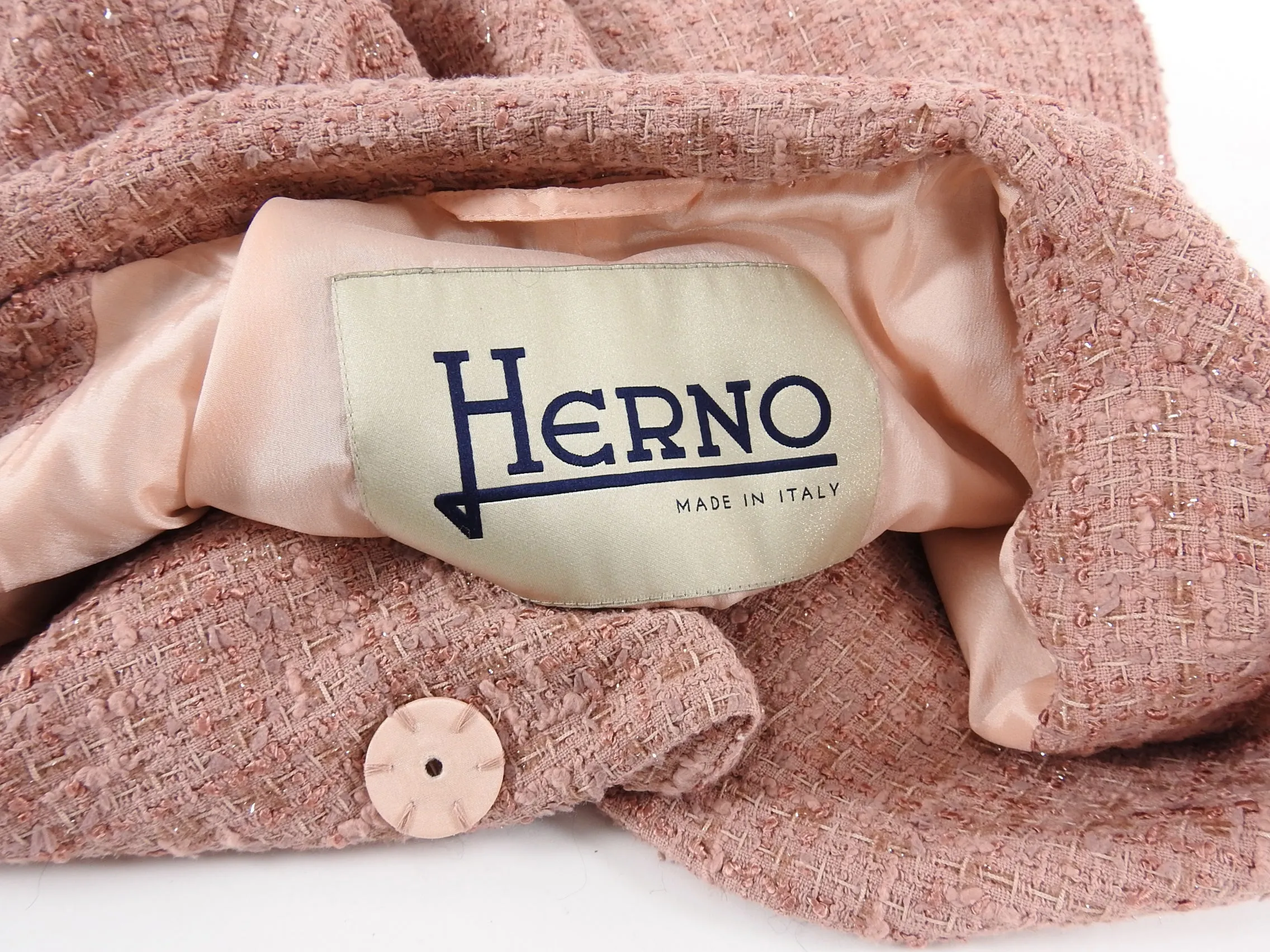 Herno Pink Quartz Tweed Spring Coat - IT42 / USA 6