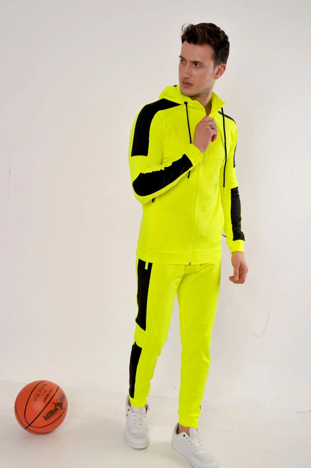 Highlight Neon Tracksuit With Black Gradient Set (2pcs)