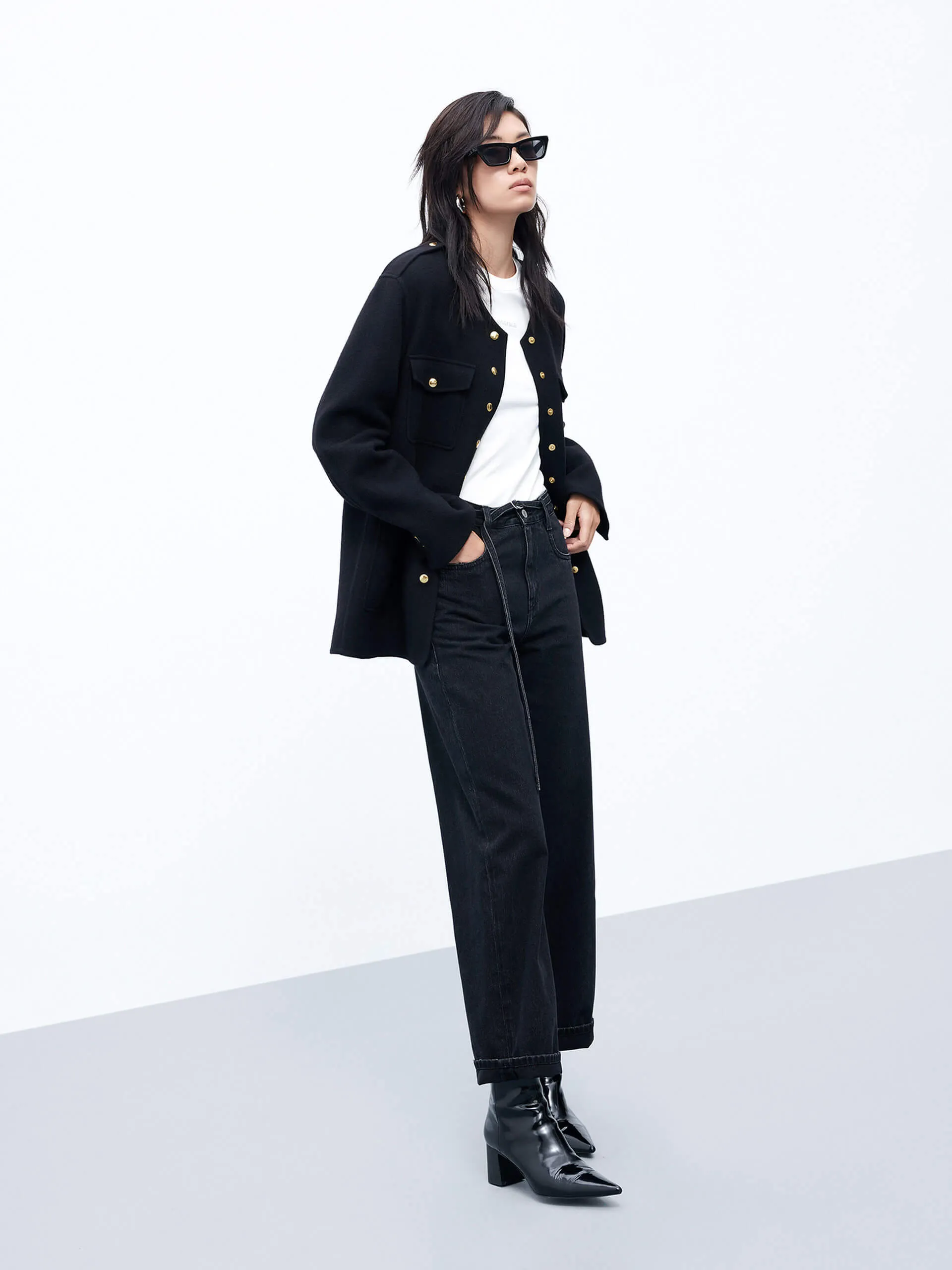 Include Belt Straight Jeans