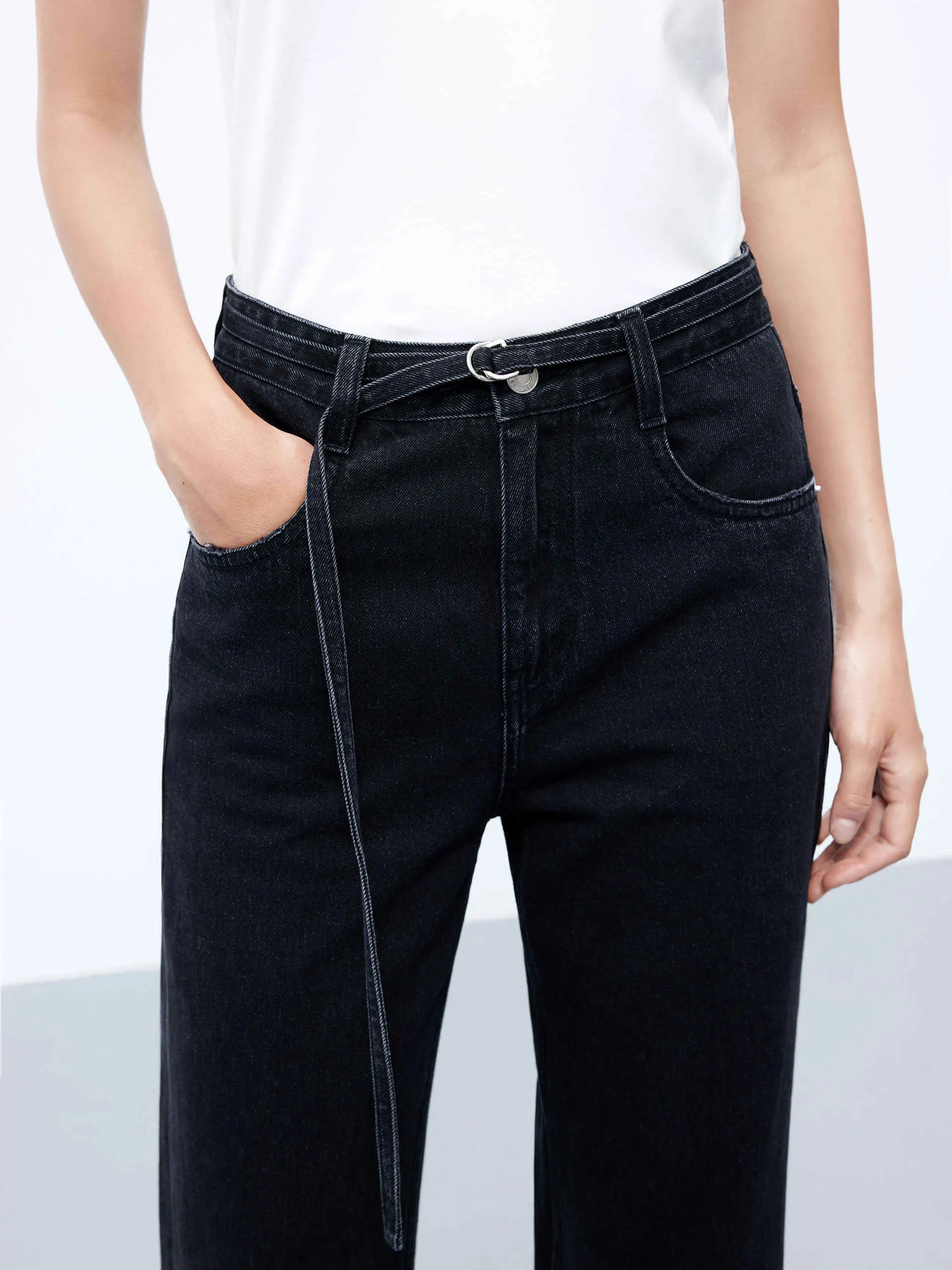 Include Belt Straight Jeans