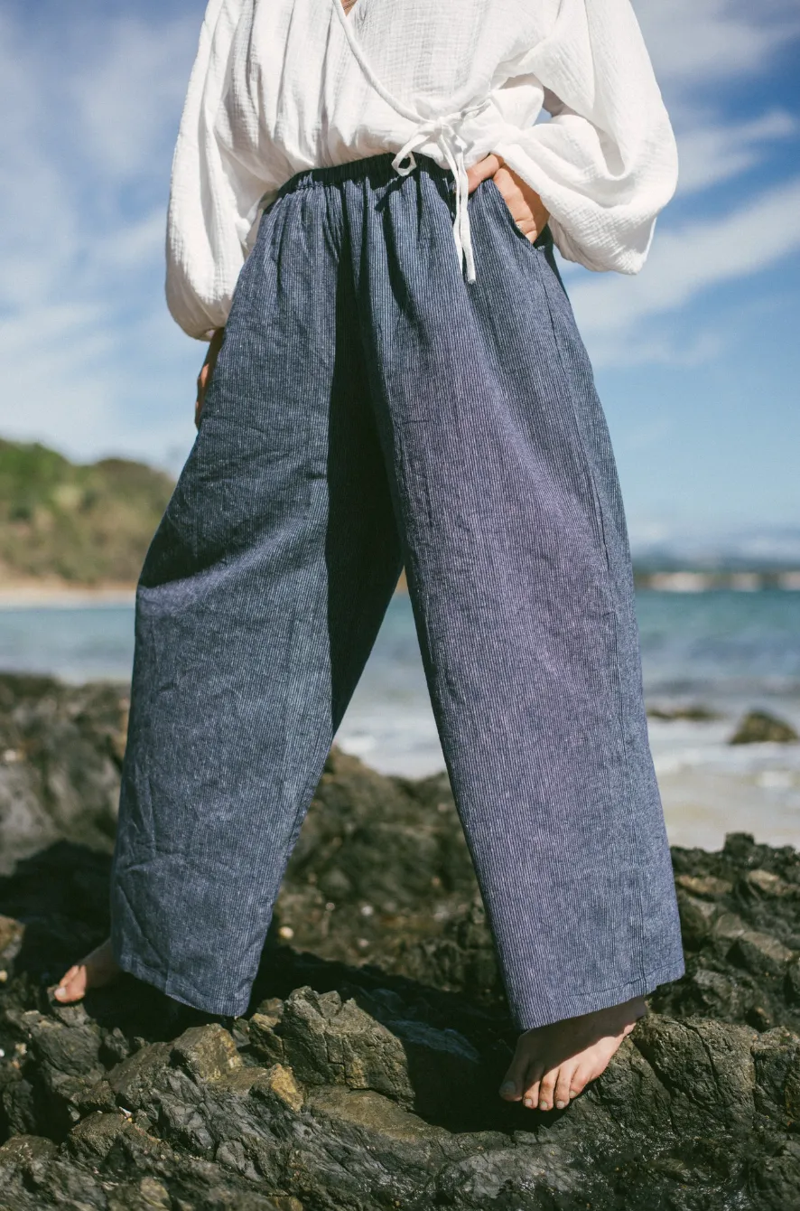 Ivy Pant  - Navy Pinstripe