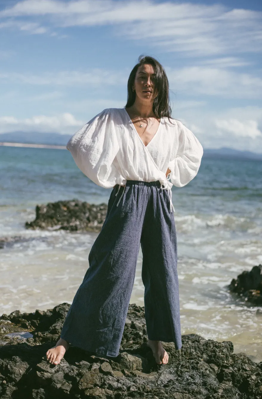 Ivy Pant  - Navy Pinstripe