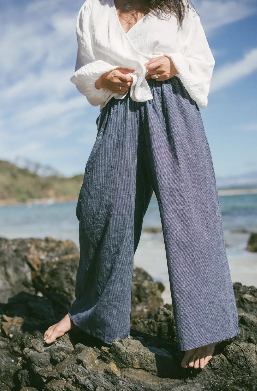 Ivy Pant  - Navy Pinstripe