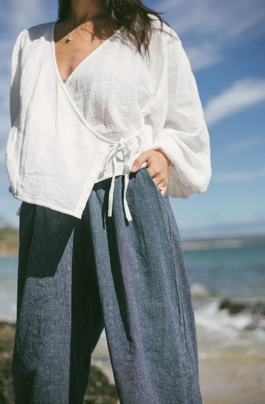 Ivy Pant  - Navy Pinstripe