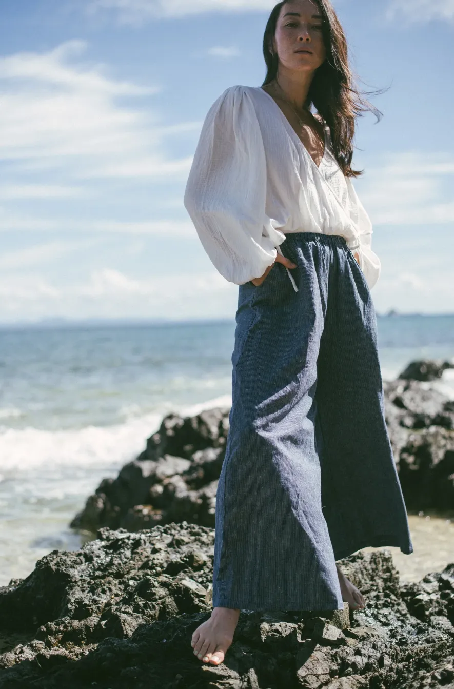 Ivy Pant  - Navy Pinstripe