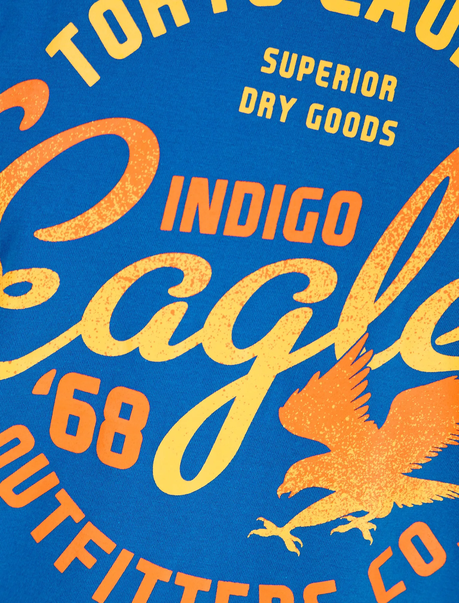 Kalida Motif Cotton Jersey T-Shirt in Jet Blue - Tokyo Laundry