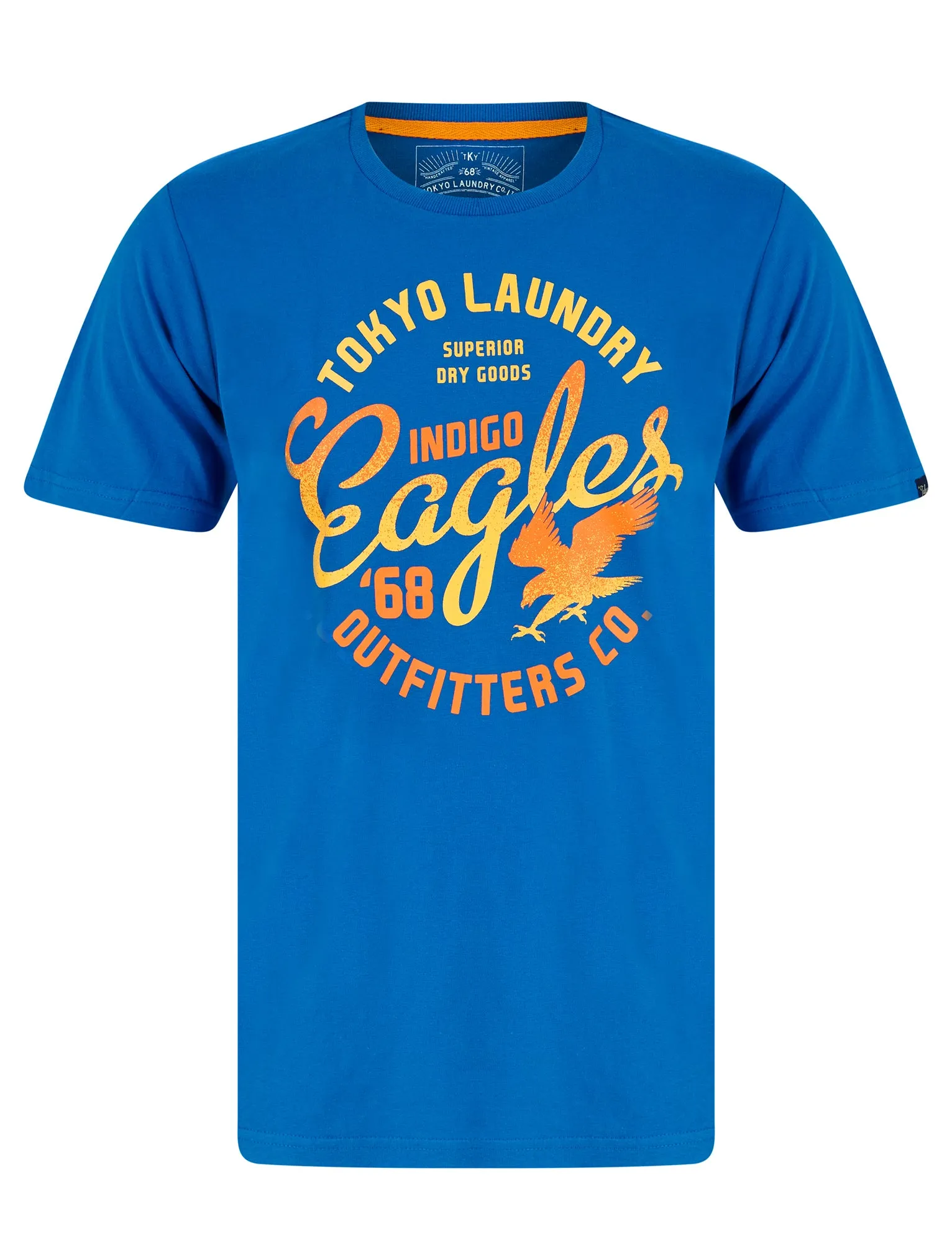 Kalida Motif Cotton Jersey T-Shirt in Jet Blue - Tokyo Laundry
