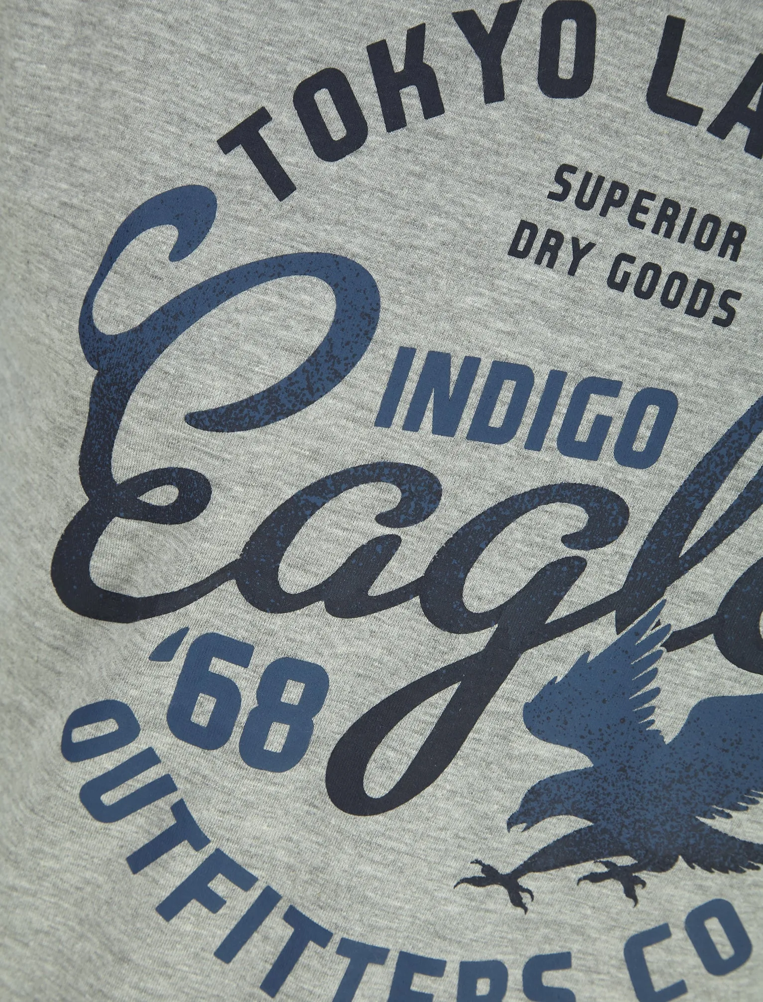 Kalida Motif Cotton Jersey T-Shirt in Light Grey Marl - Tokyo Laundry