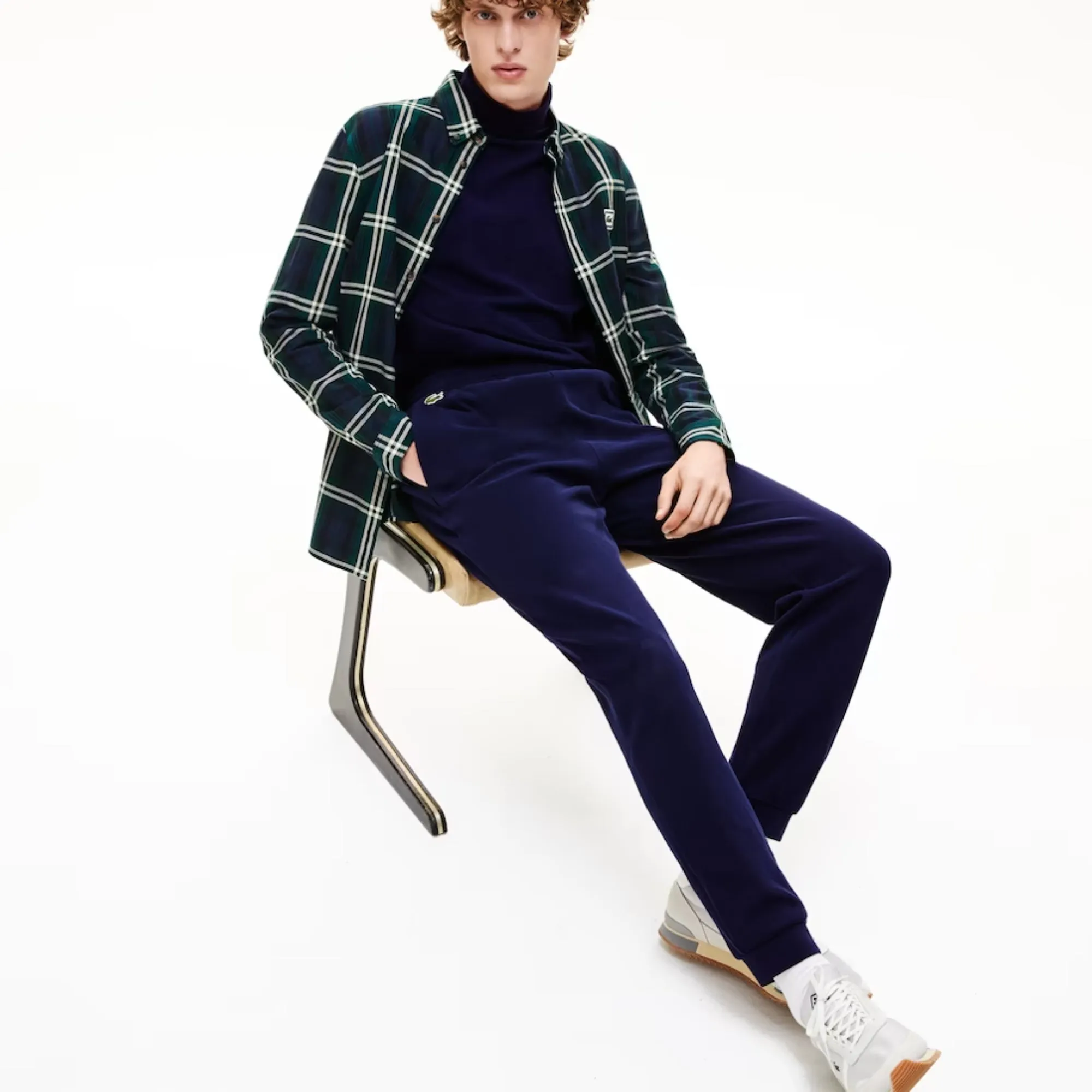 Lacoste Men'S Elasticized Waistband Piqué Fleece Sweatpants - Sinople