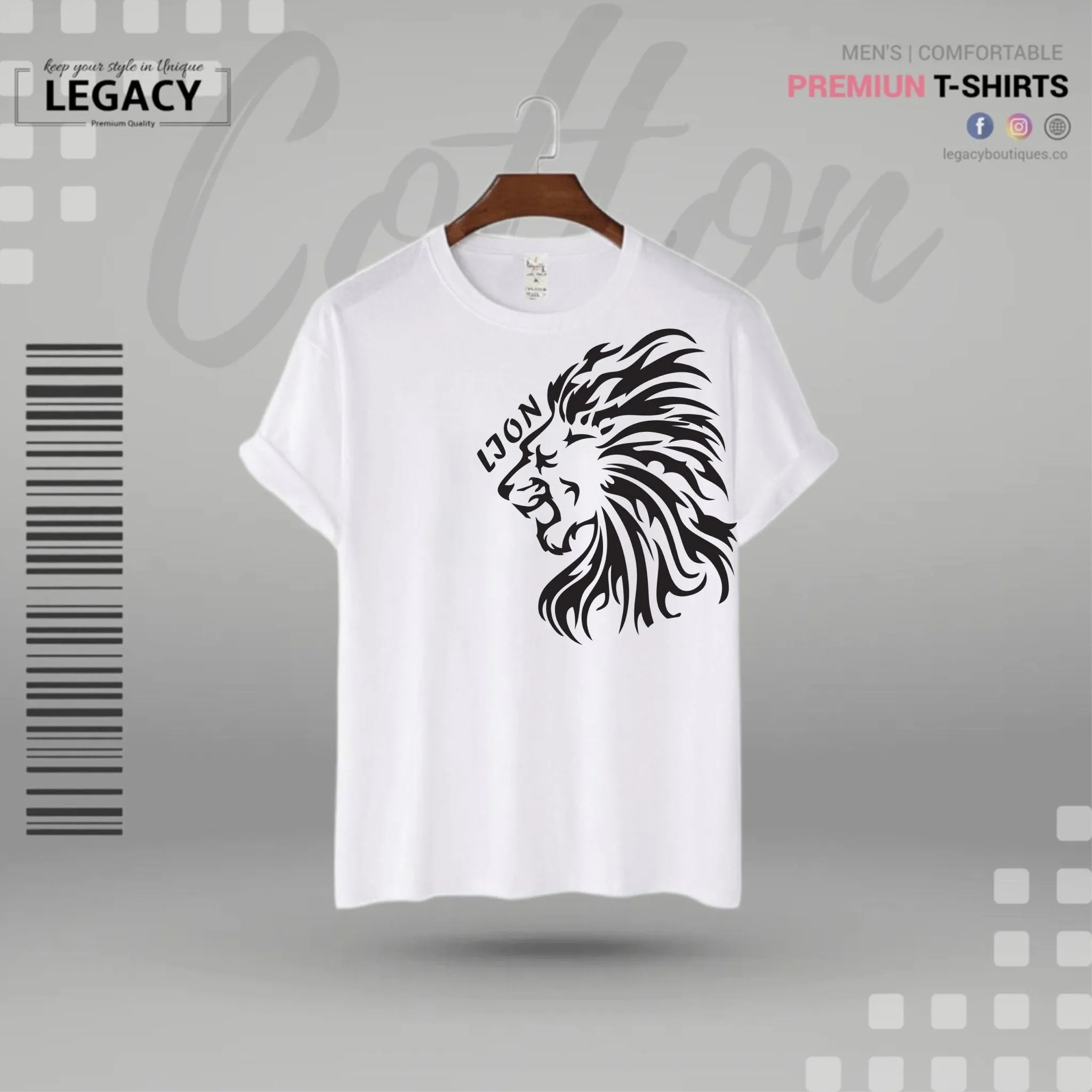 Legacy Men's Powerful lion Printed T-Shirt
