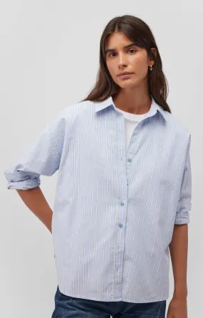 LONG SLEEVE BUTTON-UP SHIRT IN BLUE STRIPE