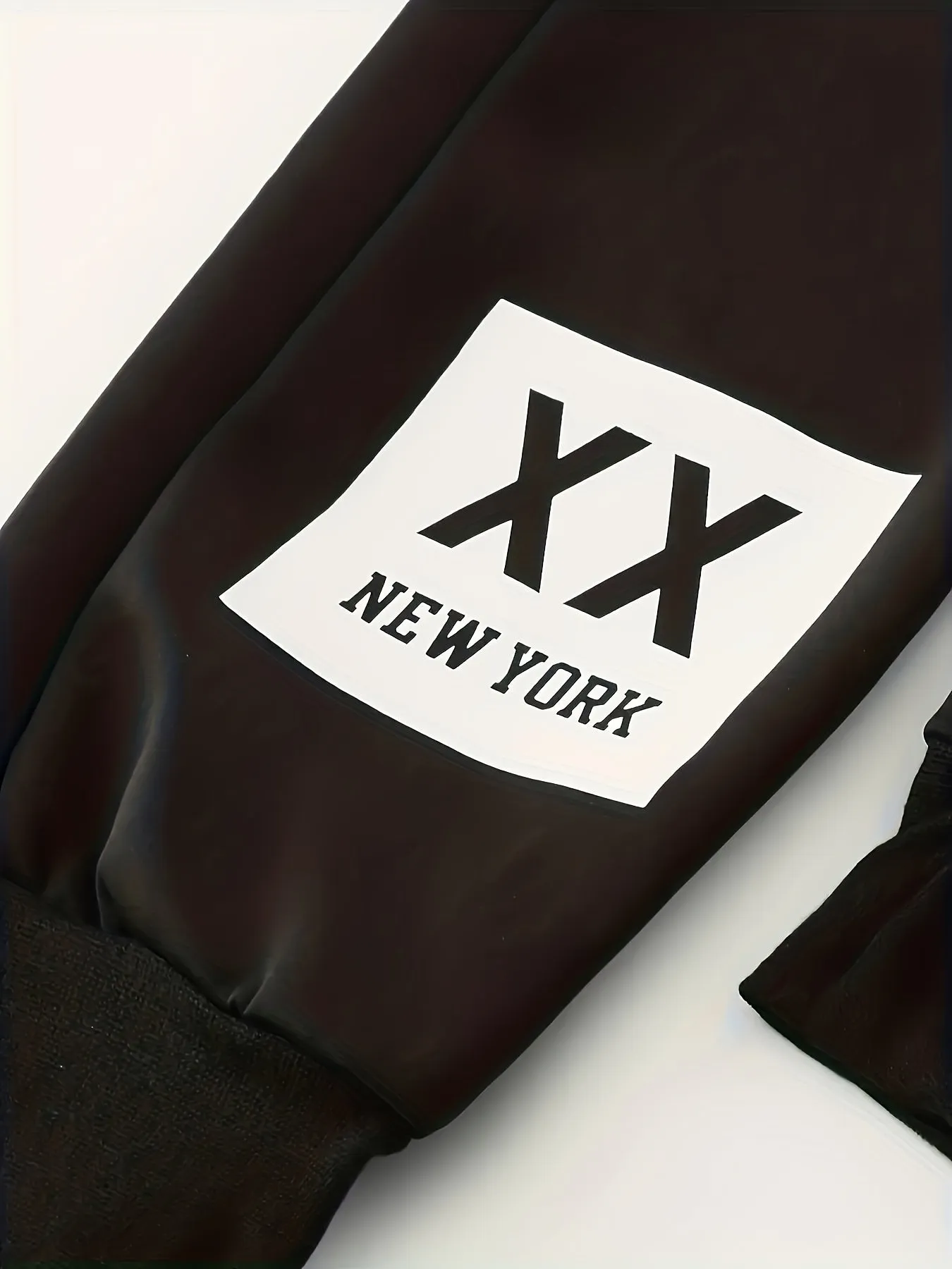 Men's Regular Edition Solid Color Sweatpants With Double Pockets And Drawstring, Letter "NEW YORK" Print Chic Casual Pants, Suitable For Outdoor Activities