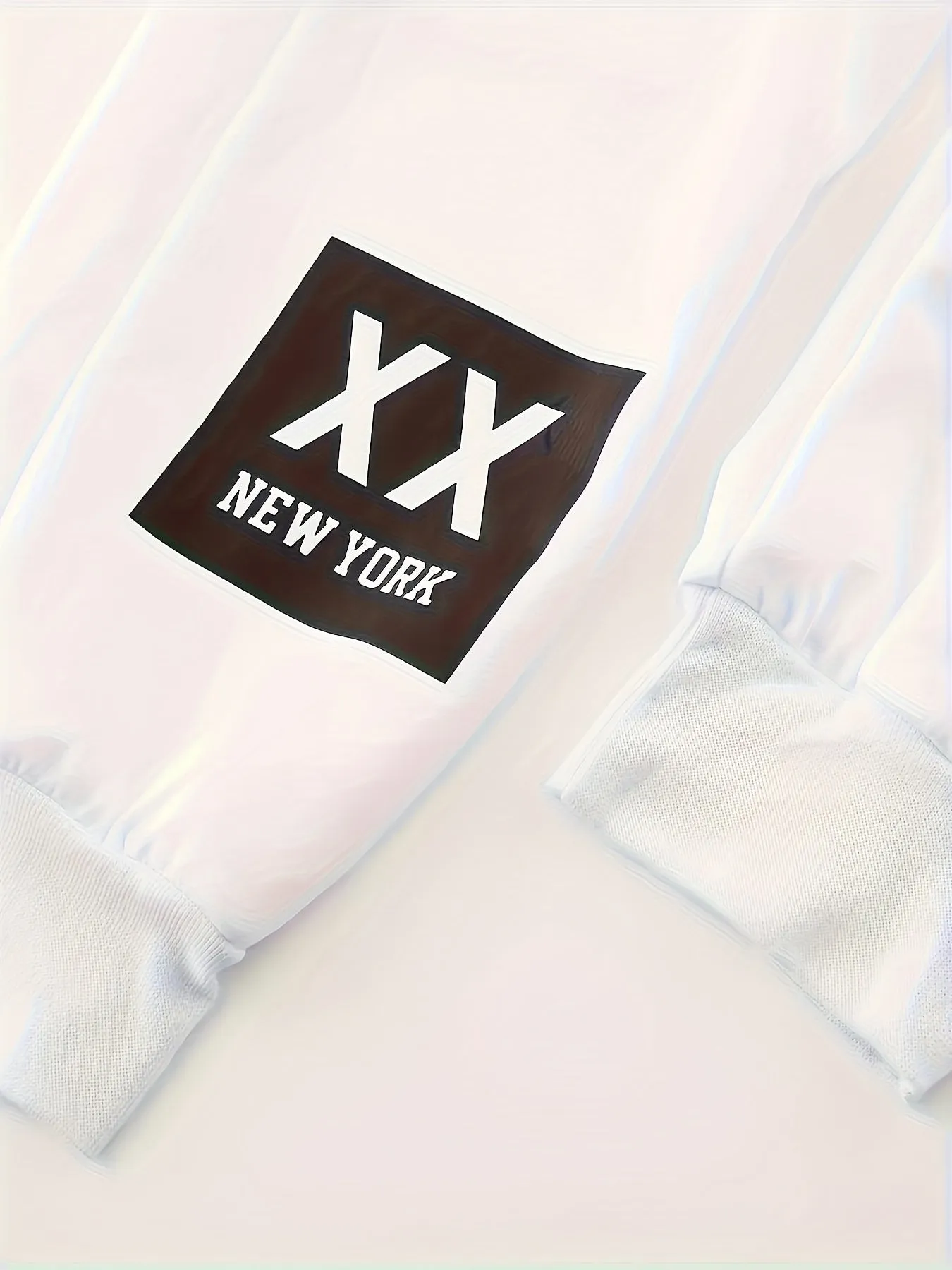 Men's Regular Edition Solid Color Sweatpants With Double Pockets And Drawstring, Letter "NEW YORK" Print Chic Casual Pants, Suitable For Outdoor Activities