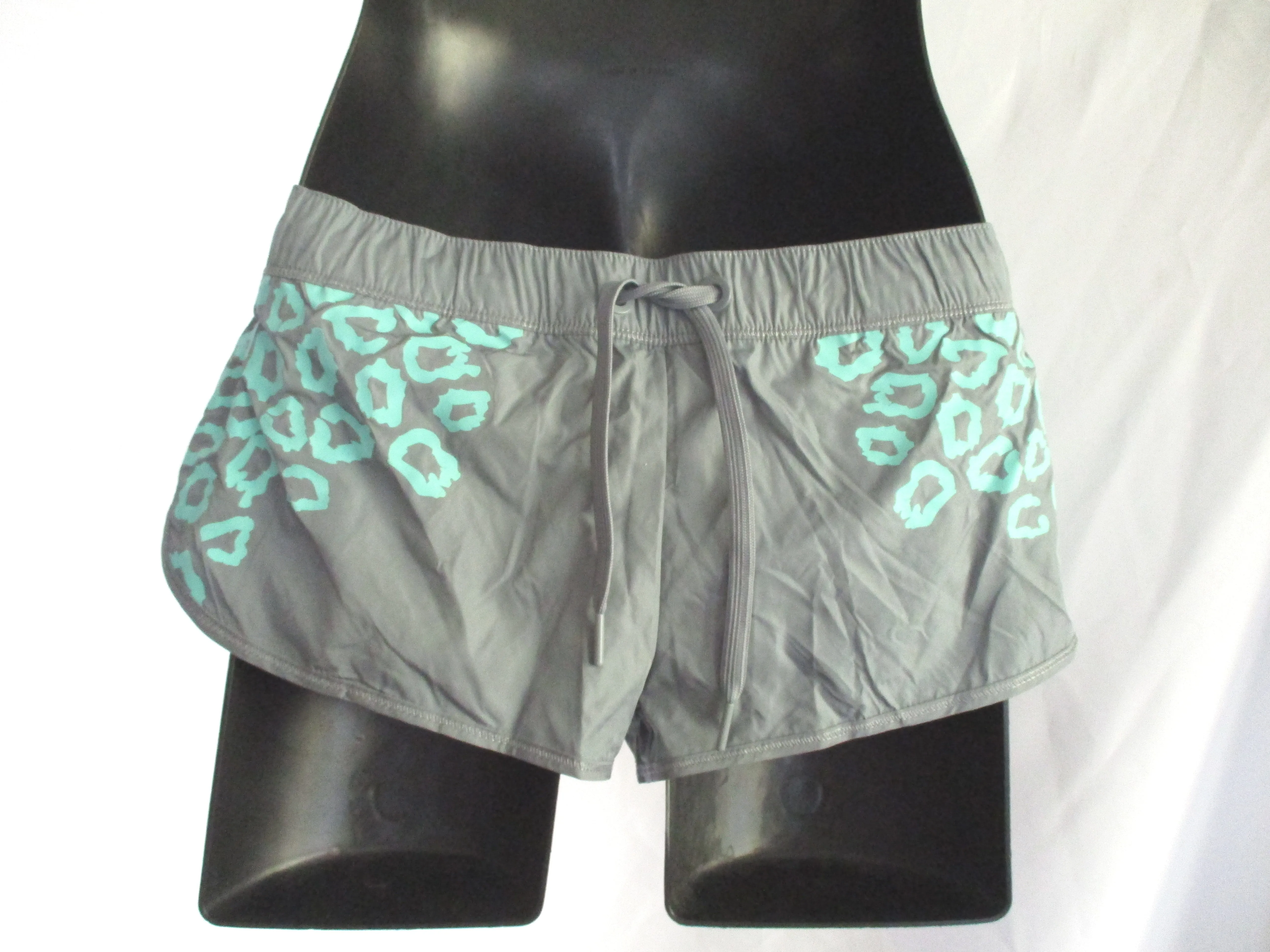 NEW ADIDAS STELLA MCCARTNEY Run Perf Shorts 36 GREY BLUE LEOPARD