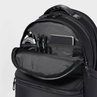 New - Faux Neoprene 17" Backpack Black - All In Motion️