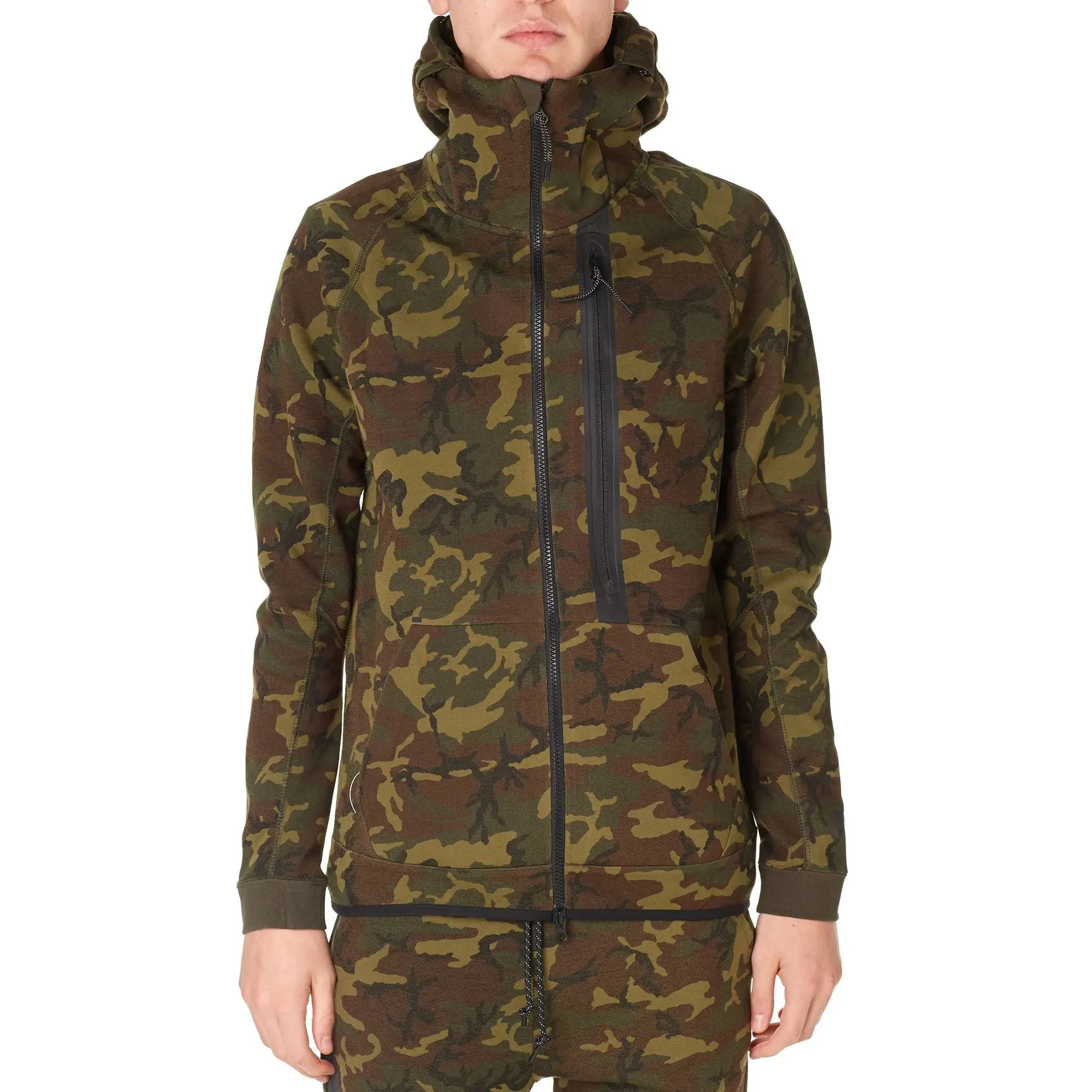 Nike Tech Fleece Camo Men's Full Zip Hoodie Green Camouflage