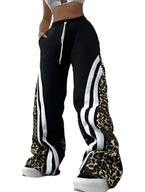 Patch Leopard Flare Sweatpants