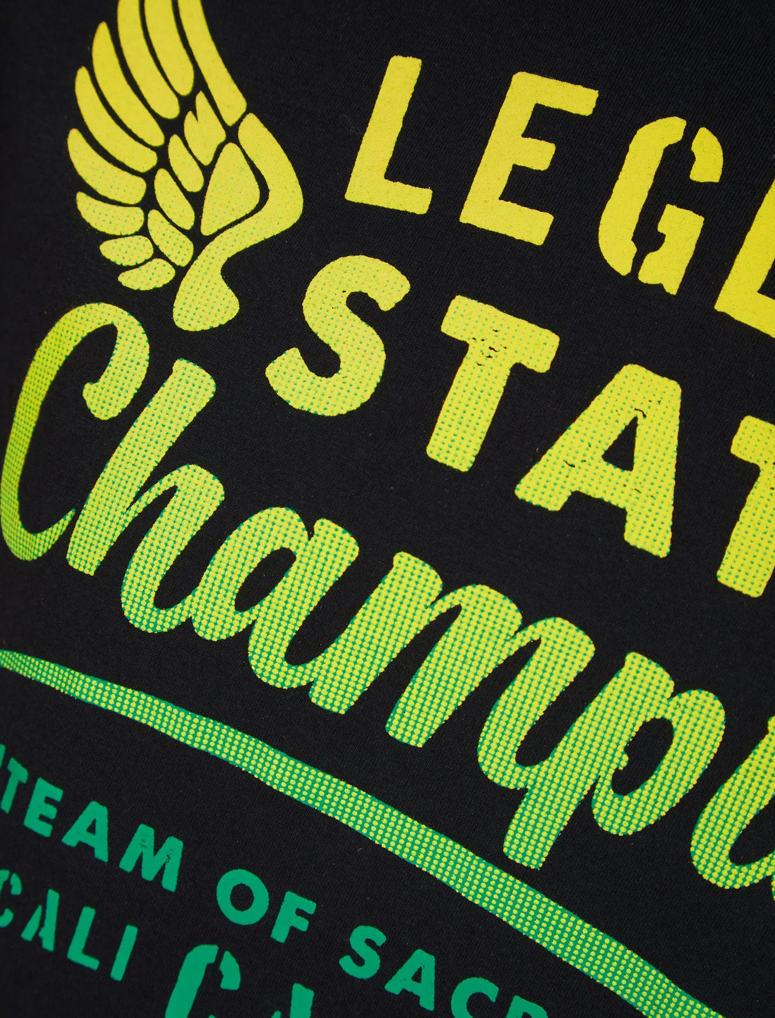 State Champs Motif Cotton Jersey T-Shirt in Jet Black - South Shore