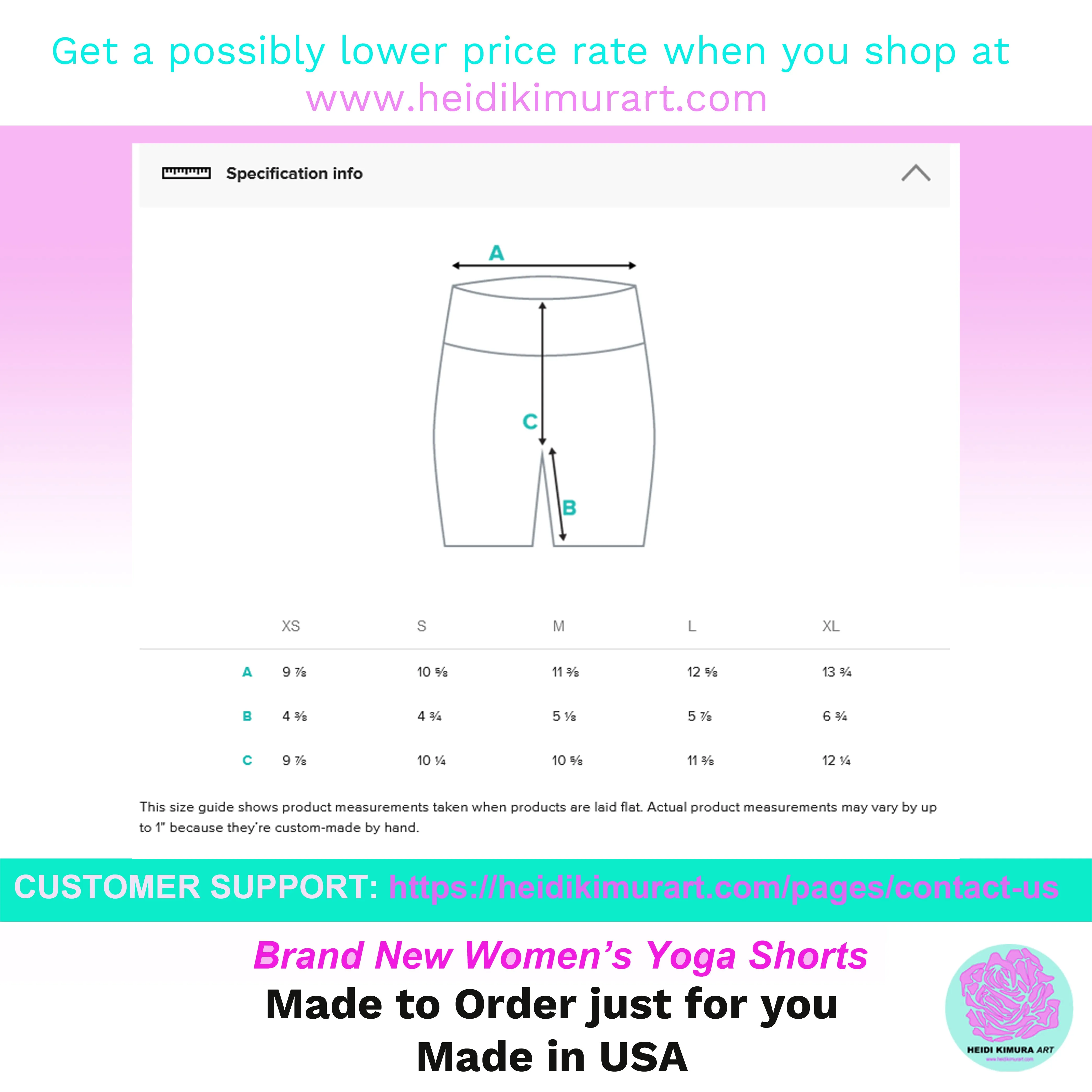 Teal Blue Yoga Shorts, Solid Color Premium Quality Fitness Workout Yoga Shorts- Made in USA/EU